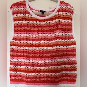 TALBOTS CROCHET CREWNECK PULLOVER
